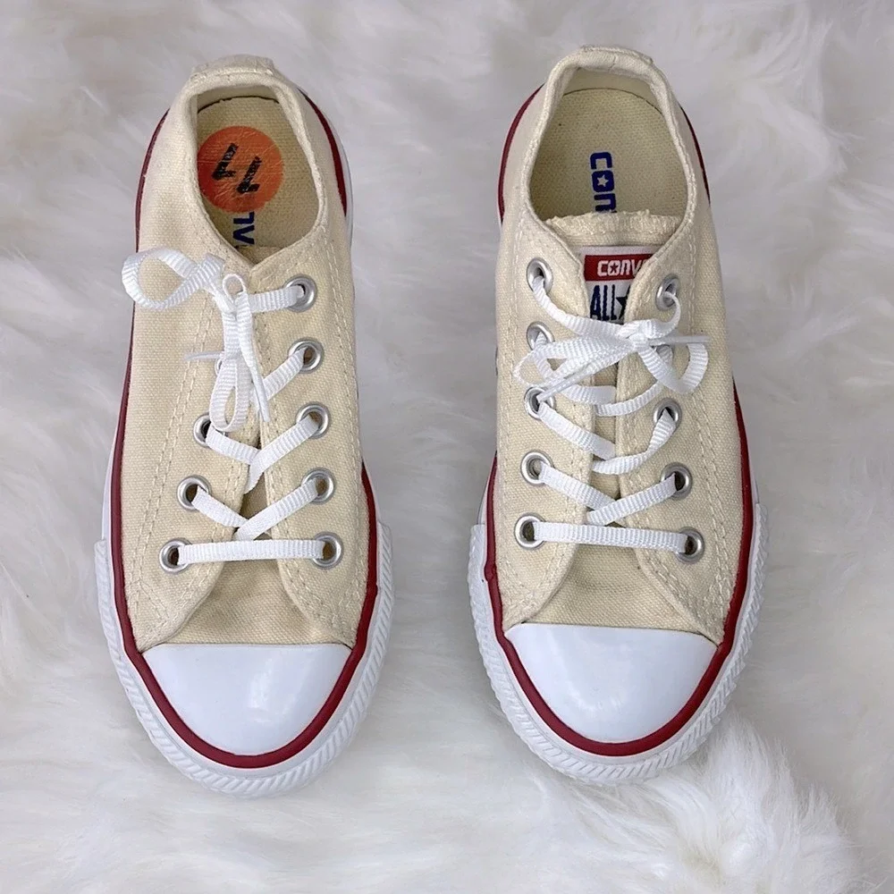 Converse Chuck Taylor All Star Low‎ Top Kids Shoes Ivory Canvas 11.5